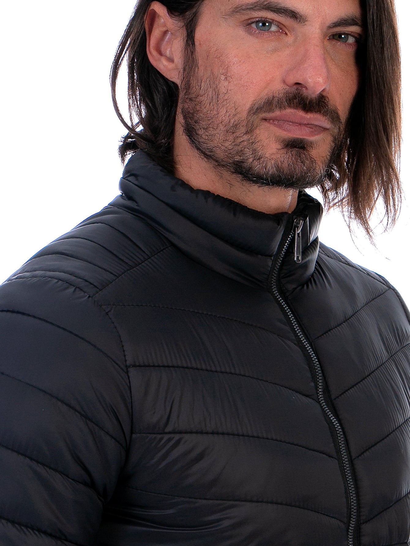 Chamarra Hombre Capitonada Con Bolsillos Forro Peluche Fino