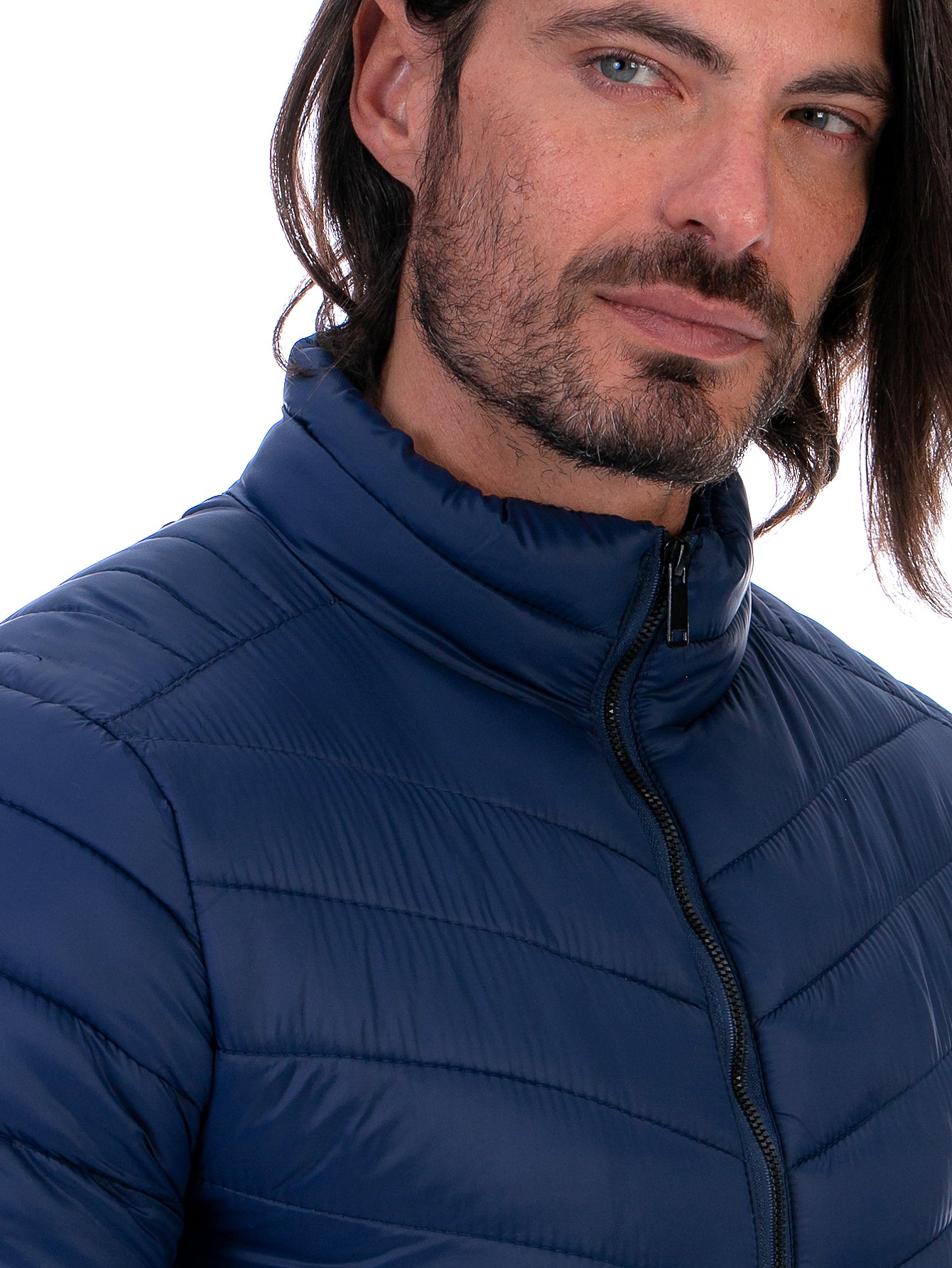 Chamarra Hombre Capitonada Con Bolsillos Forro Peluche Fino