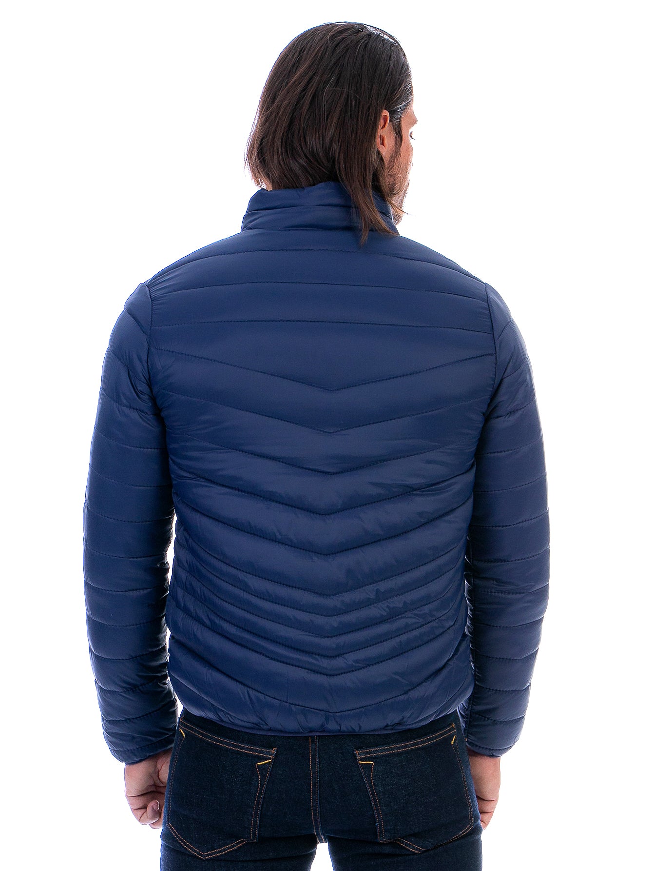 Chamarra Capitonada Hombre Con Bolsillos Forro Peluche Fino