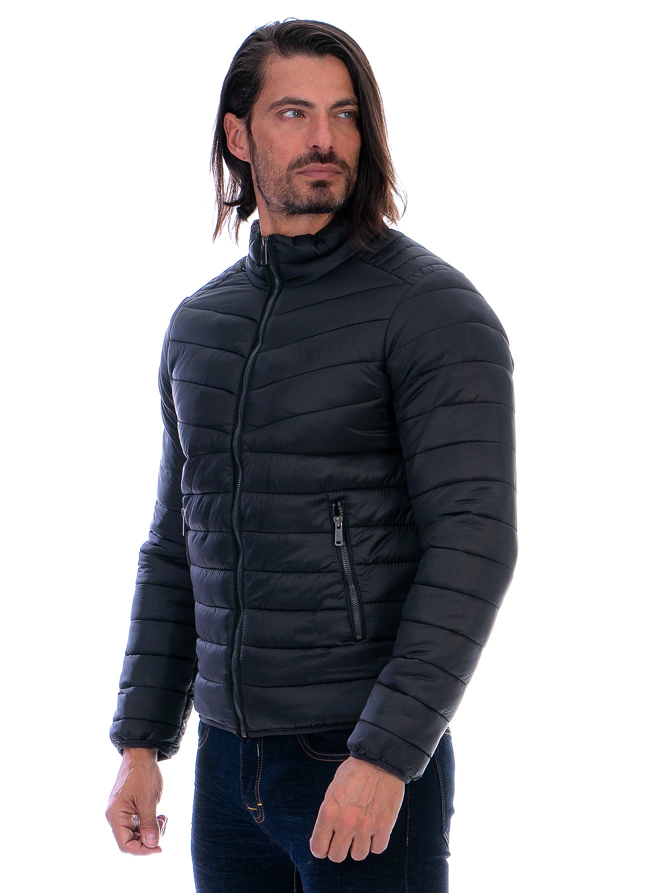 Chamarra Capitonada Para Hombre Con Forro De Peluche Fino