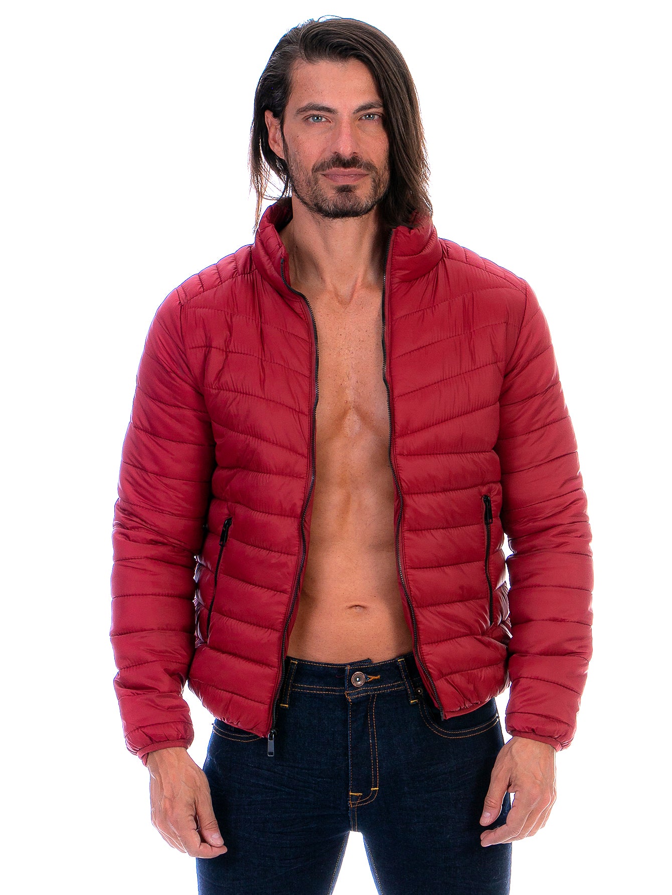 Chamarra Capitonada Para Hombre Con Forro De Peluche Fino