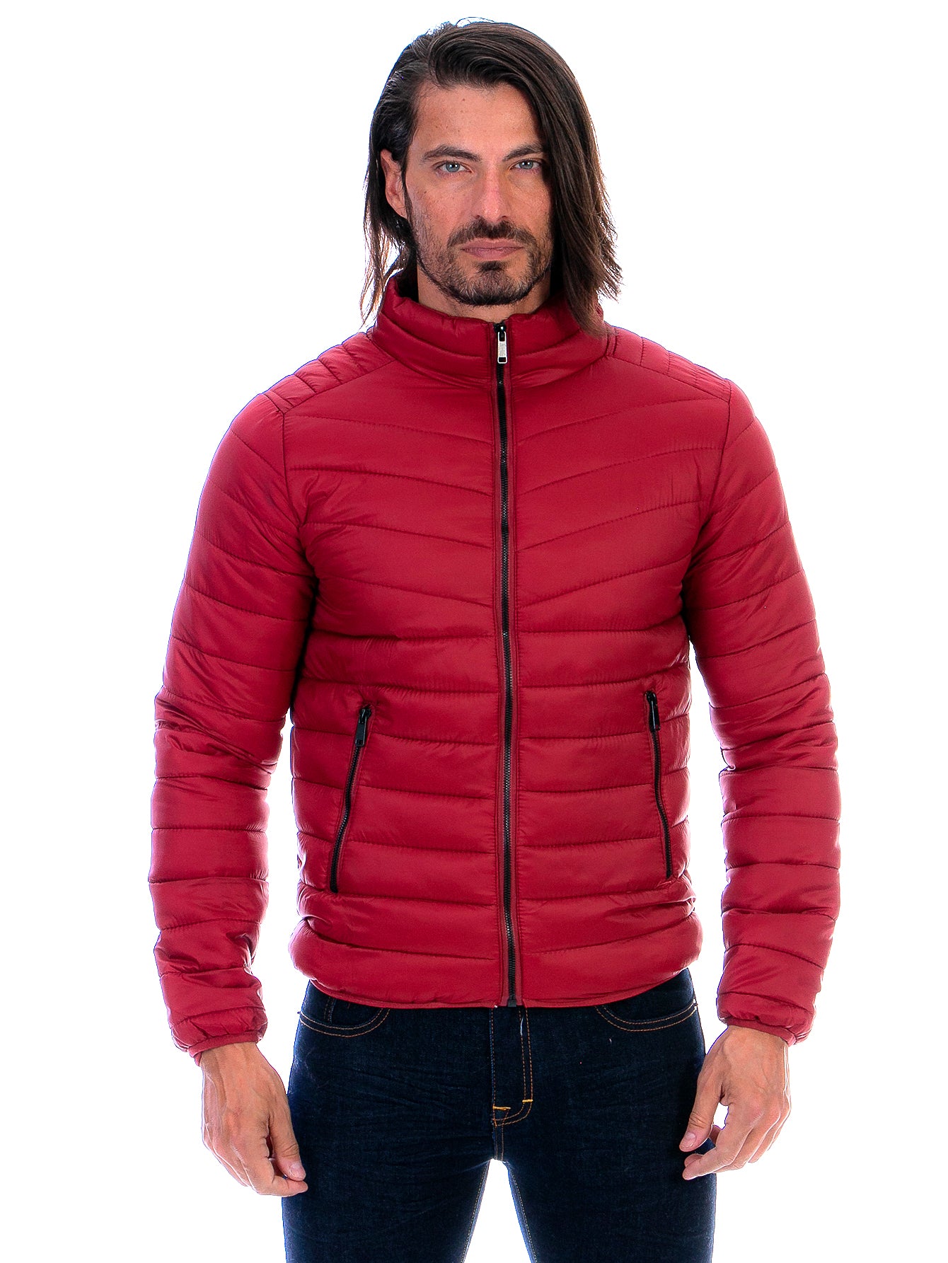 Chamarra Capitonada Para Hombre Con Forro De Peluche Fino