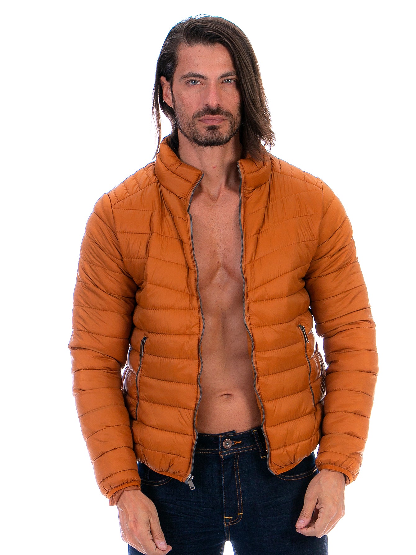 Chamarra Capitonada Para Hombre Con Forro De Peluche Fino