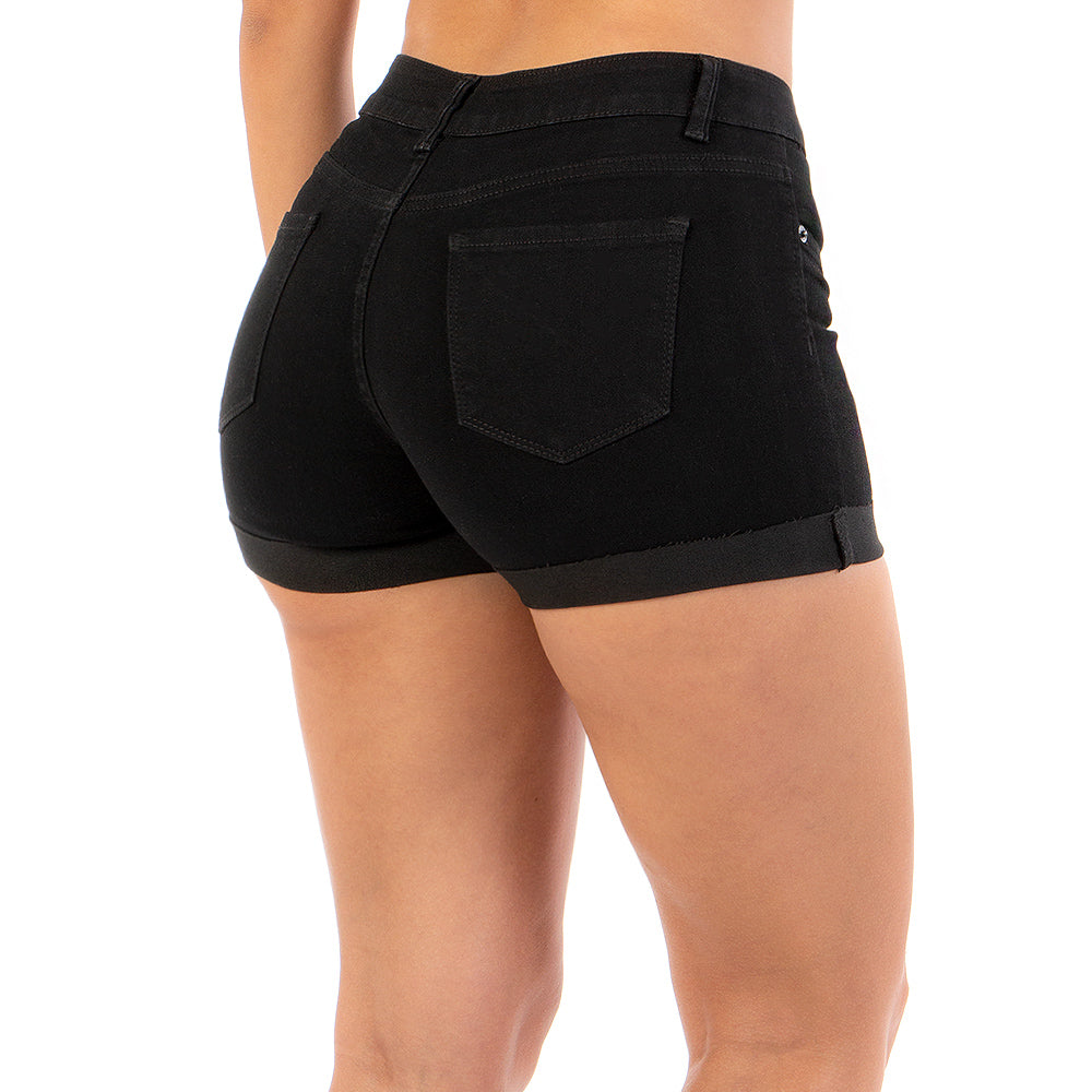 Short Mezclilla Stretch Mujer Con Dobladillo Envuelto