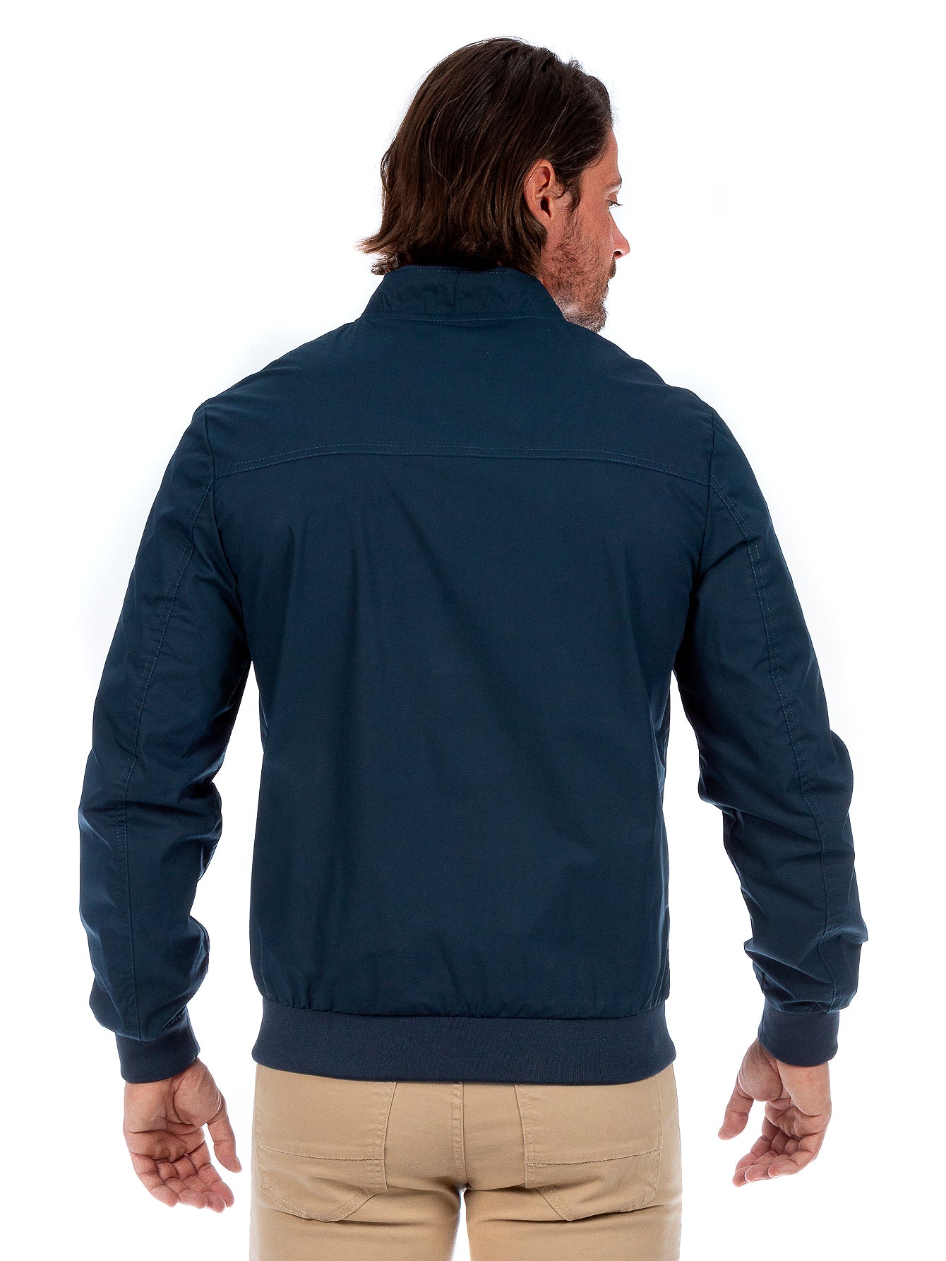 Chamarra De Algodón Hombre Cuello Mao Con Bolsillos