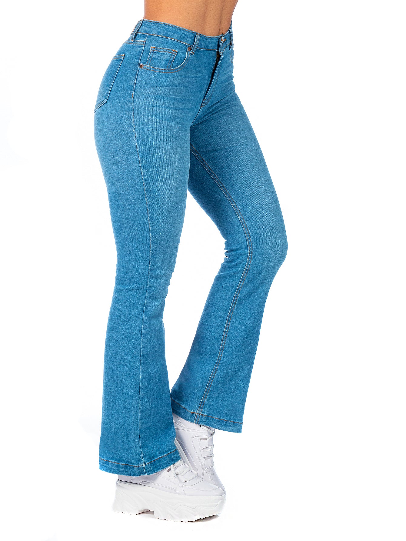 Pantalón Mezclilla Stretch Mujer Corte Campana