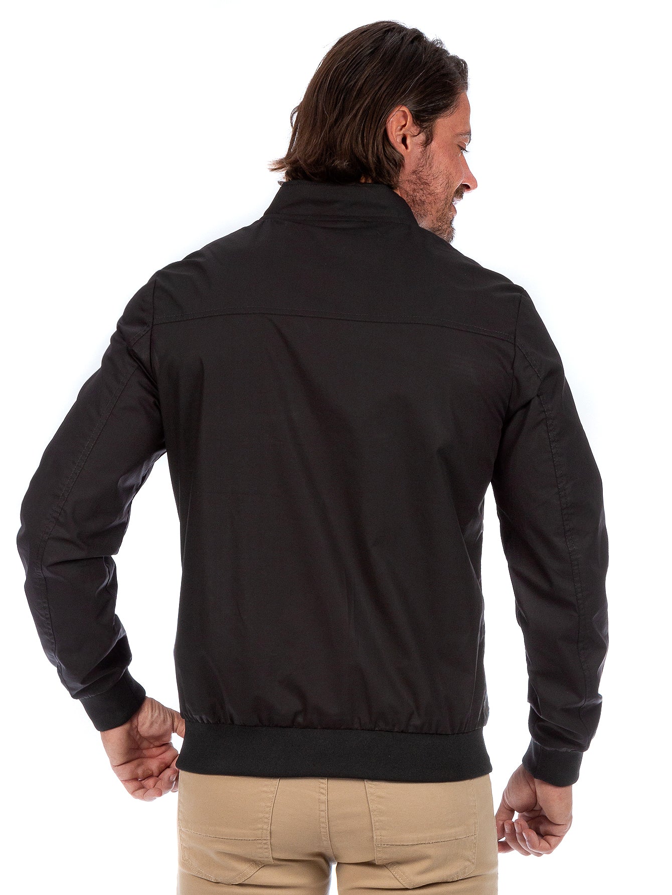 Chamarra De Algodón Hombre Cuello Mao Con Bolsillos