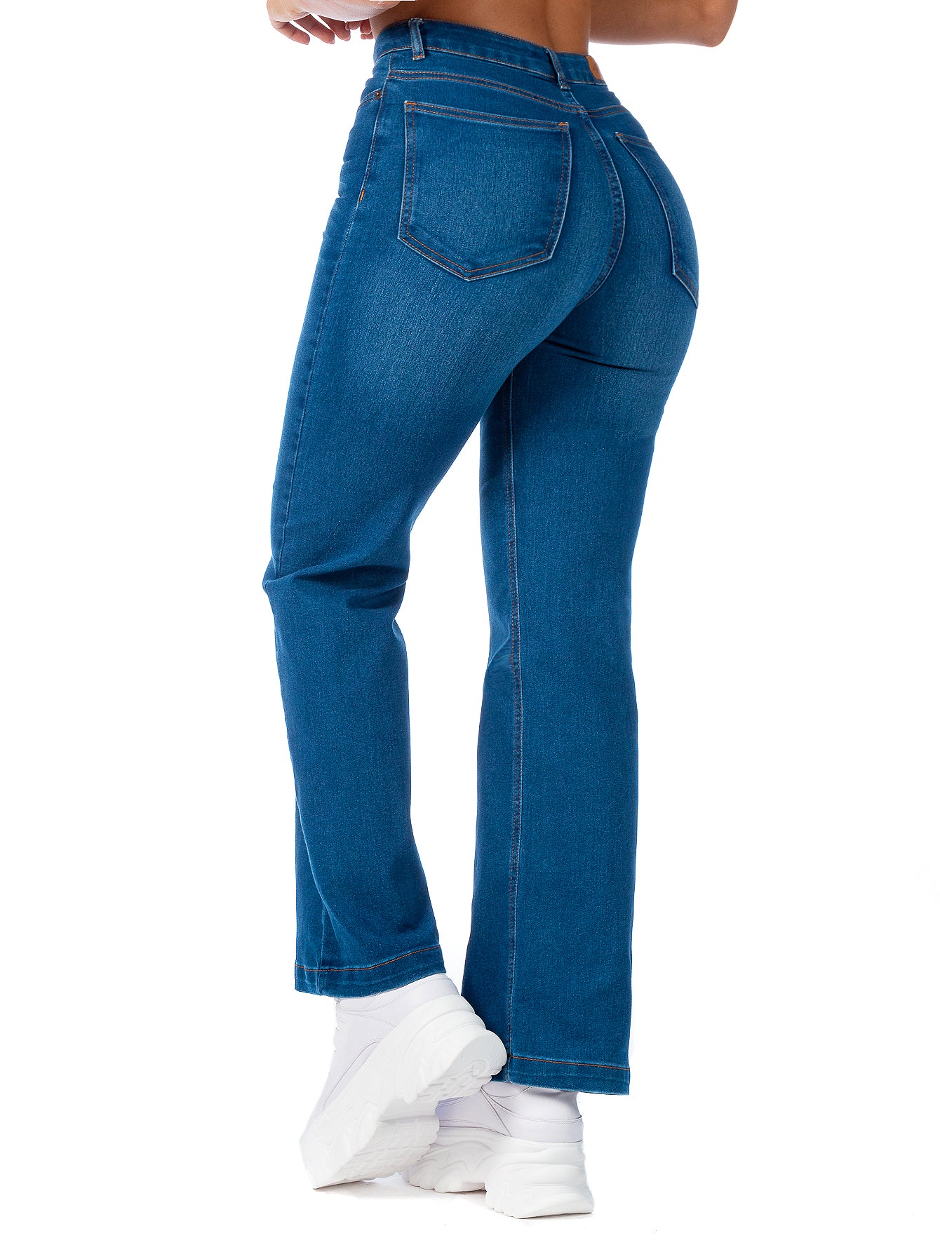 Pantalón Mezclilla Stretch Mujer Corte Wide Leg