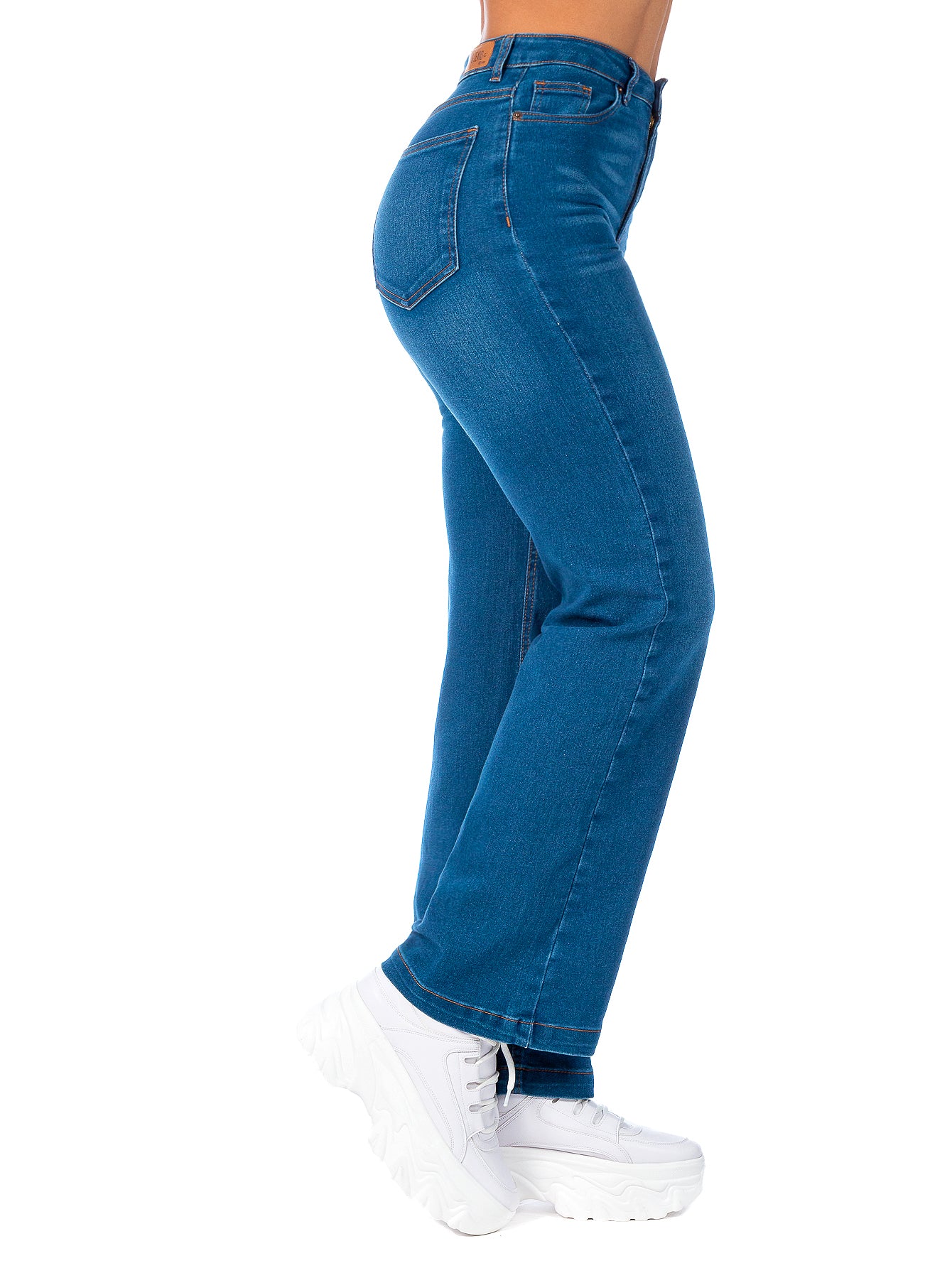 Pantalón Mezclilla Stretch Mujer Corte Wide Leg