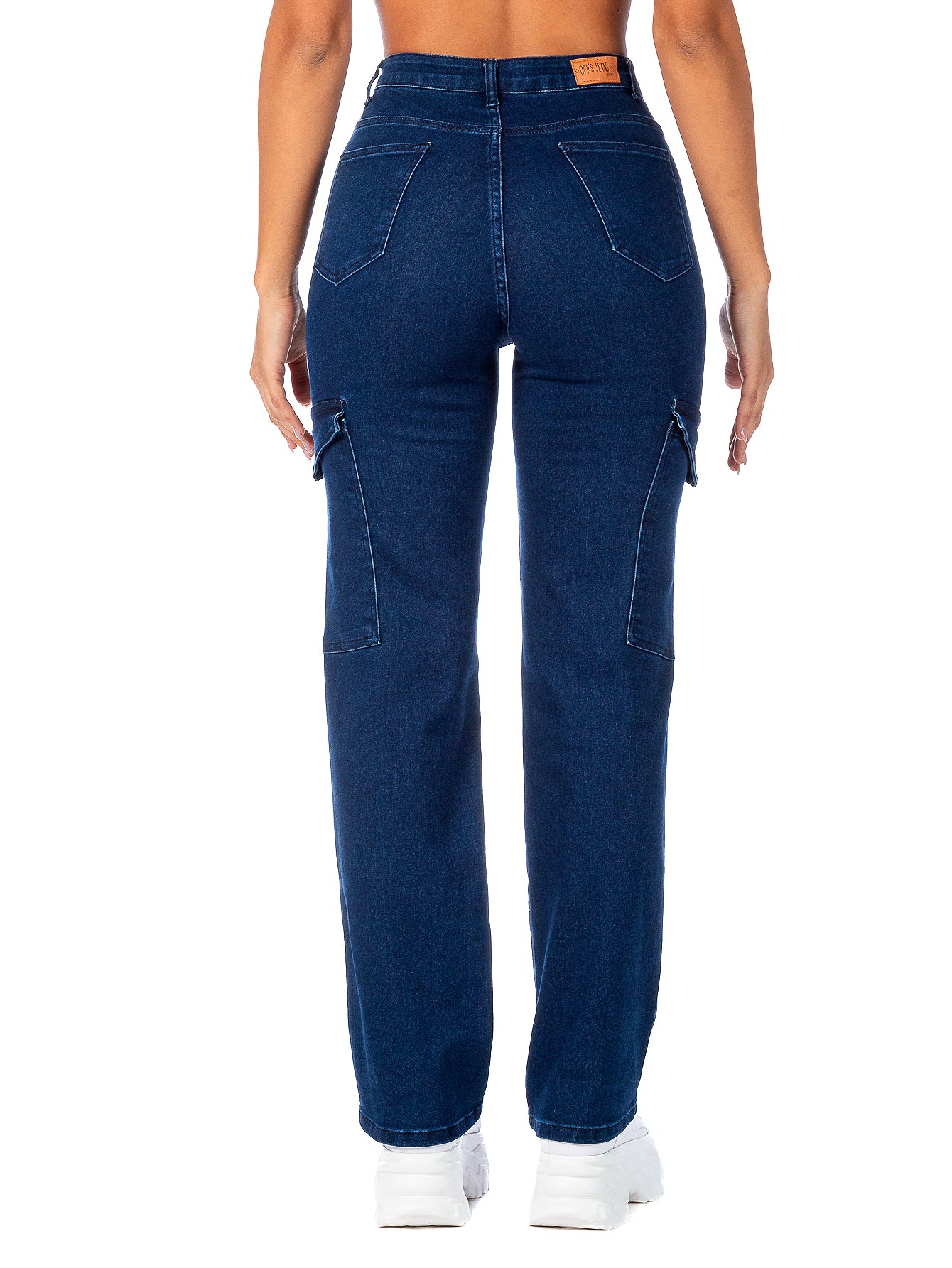 Pantalón Cargo Mezclilla Stretch Mujer Tiro Alto – Opps Jeans