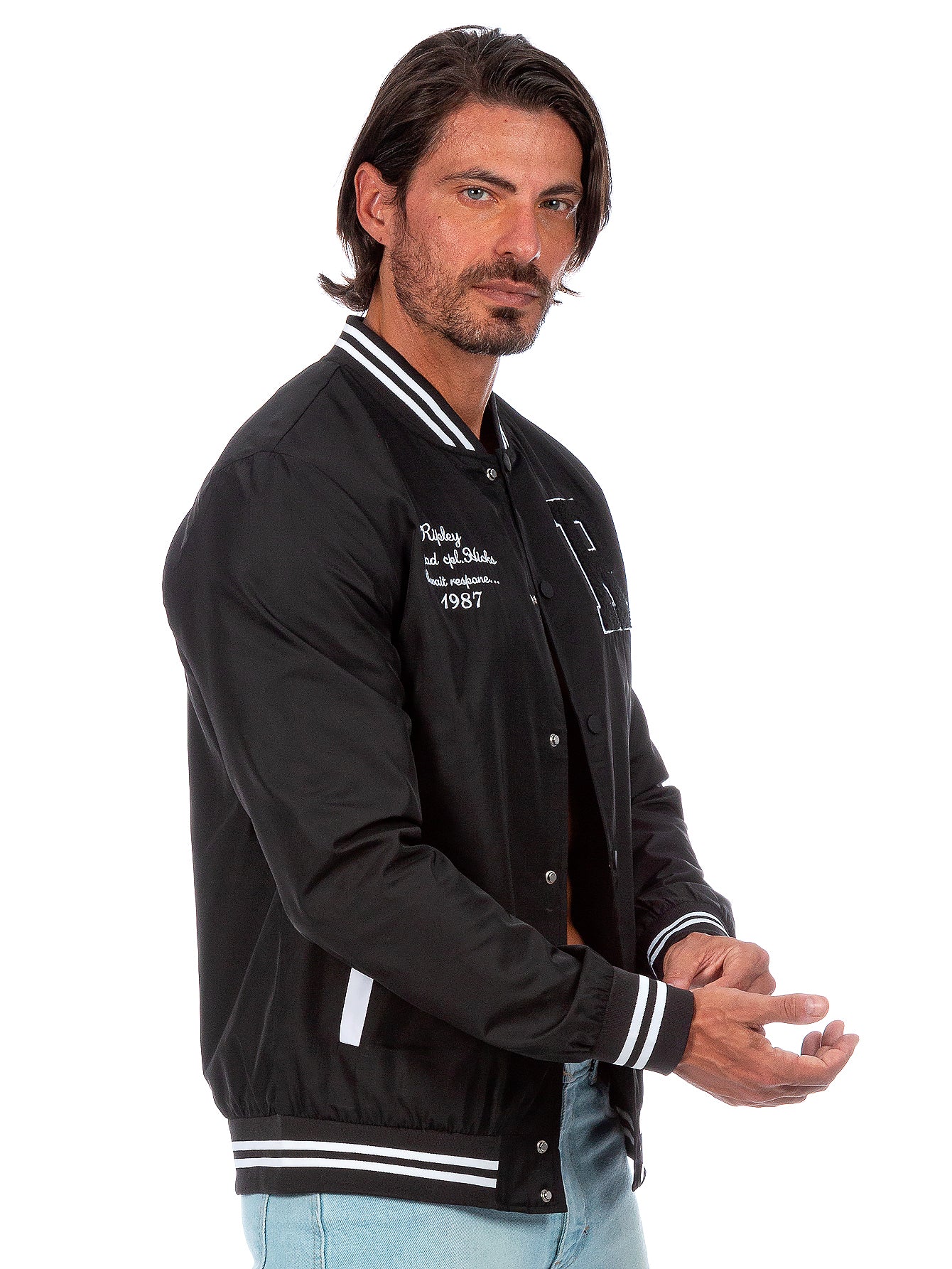 Chamarra Universitaria Para Hombre Con Bolsillos – Opps Jeans