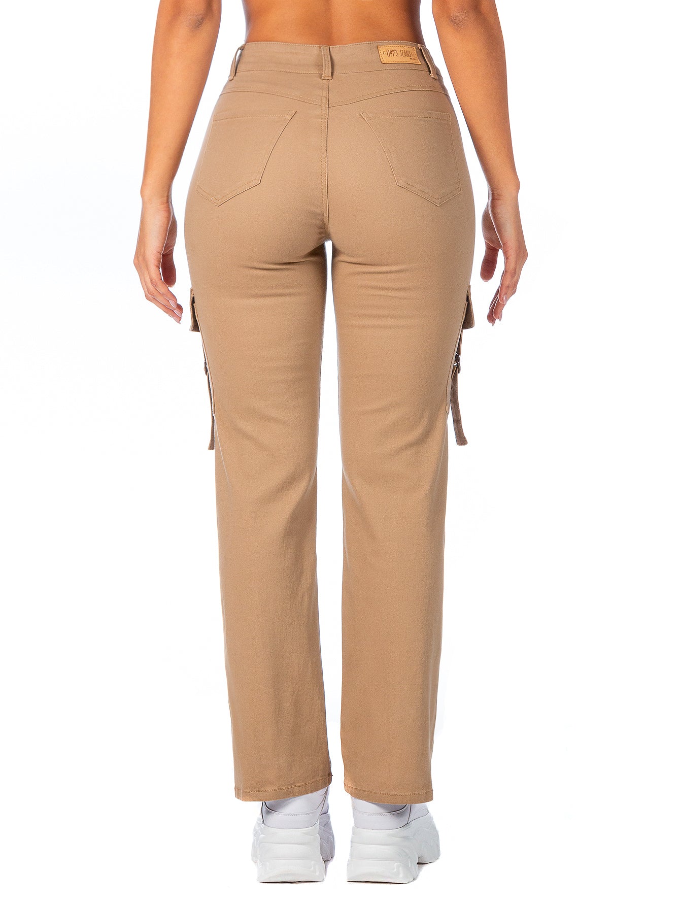 Pantalón Cargo Gabardina Stretch Mujer Con Hebillas