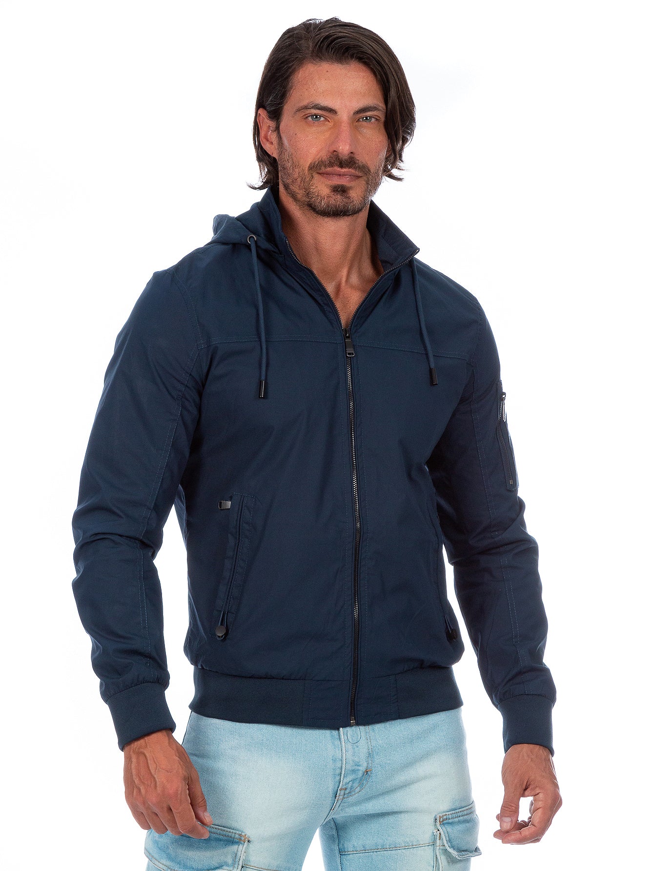 Chamarra De Algodón Para Hombre Con Capucha Desmontable