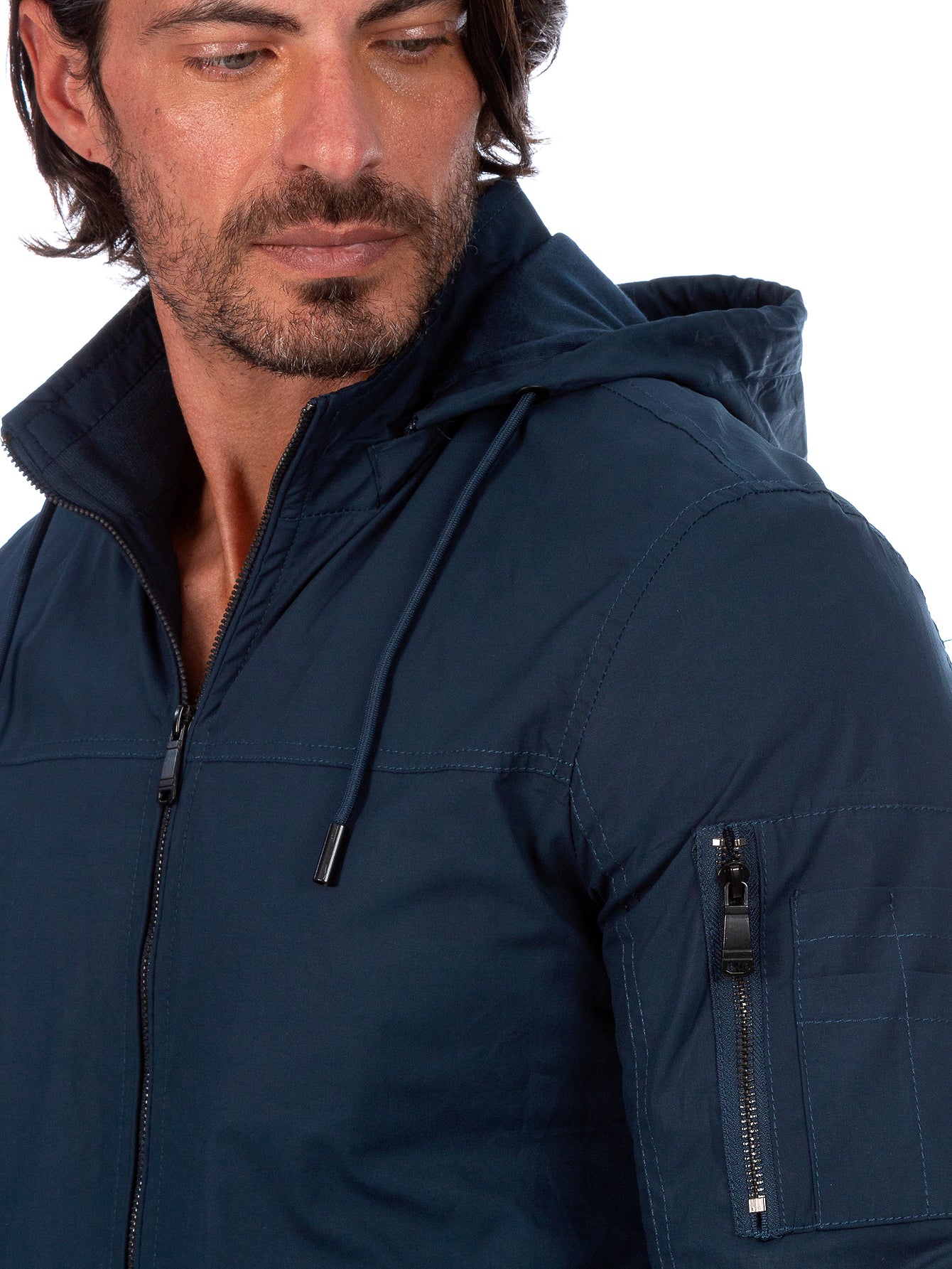 Chamarra De Algodón Para Hombre Con Capucha Desmontable