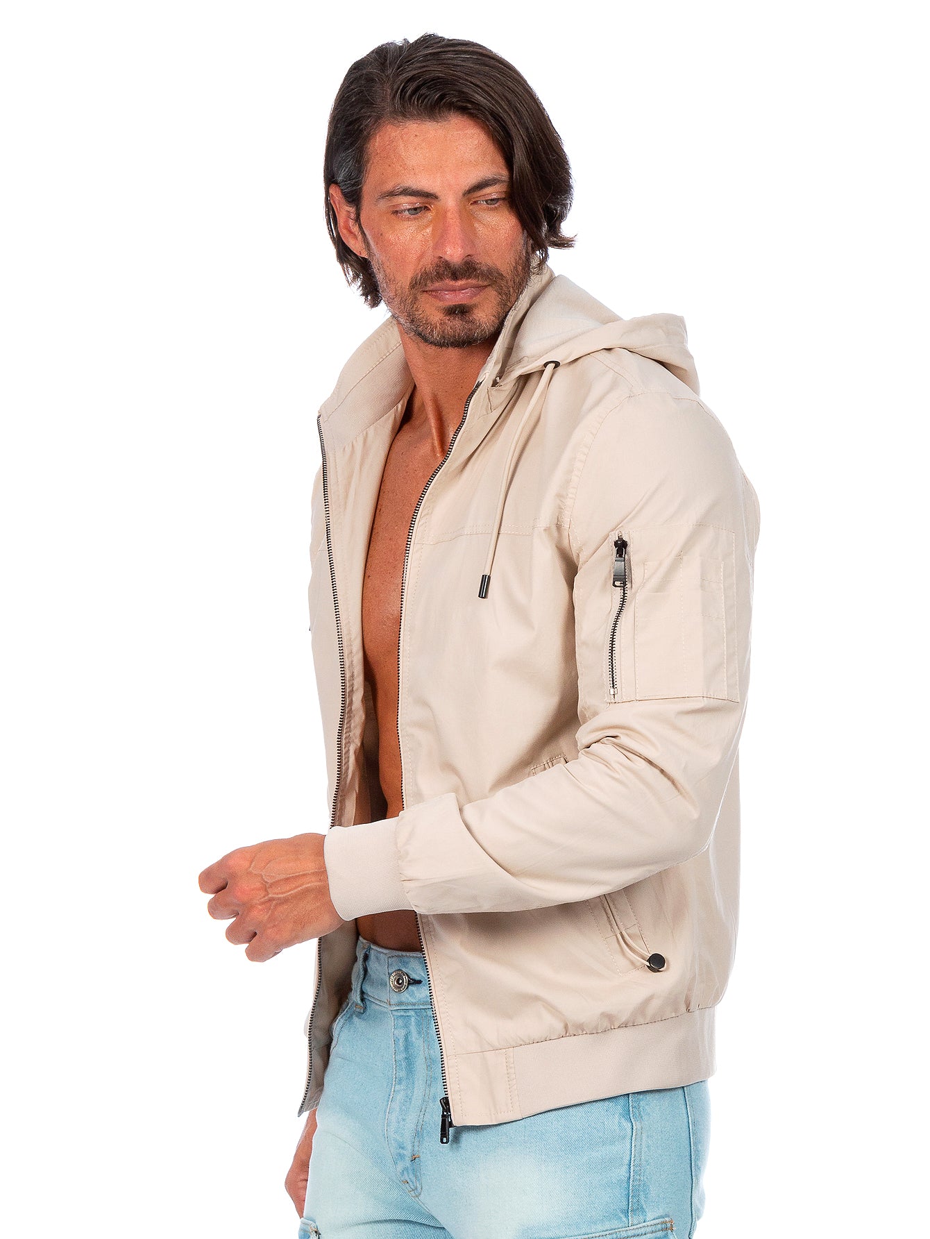 Chamarra De Algodón Para Hombre Con Capucha Desmontable