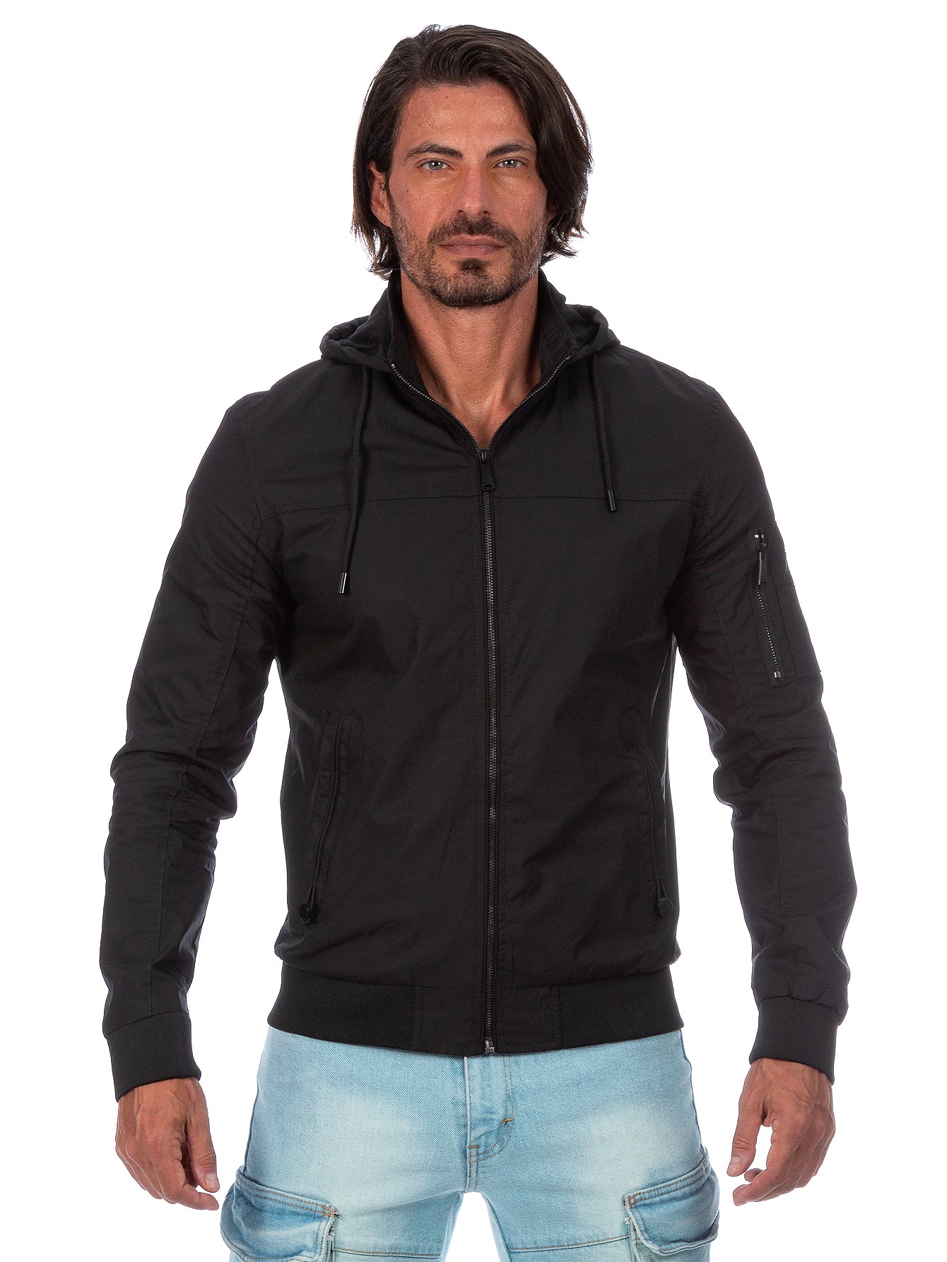 Chamarra De Algodón Para Hombre Con Capucha Desmontable