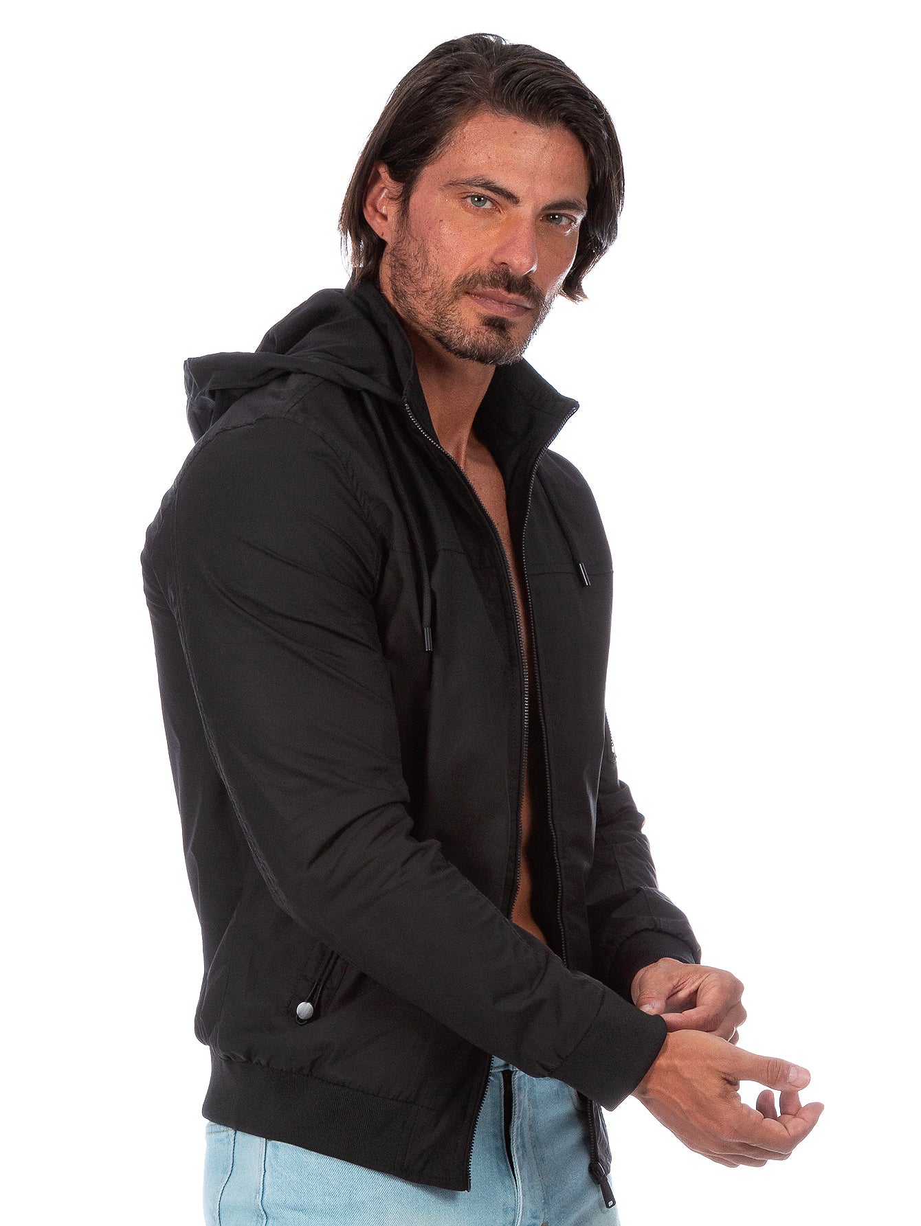 Chamarra De Algodón Para Hombre Con Capucha Desmontable