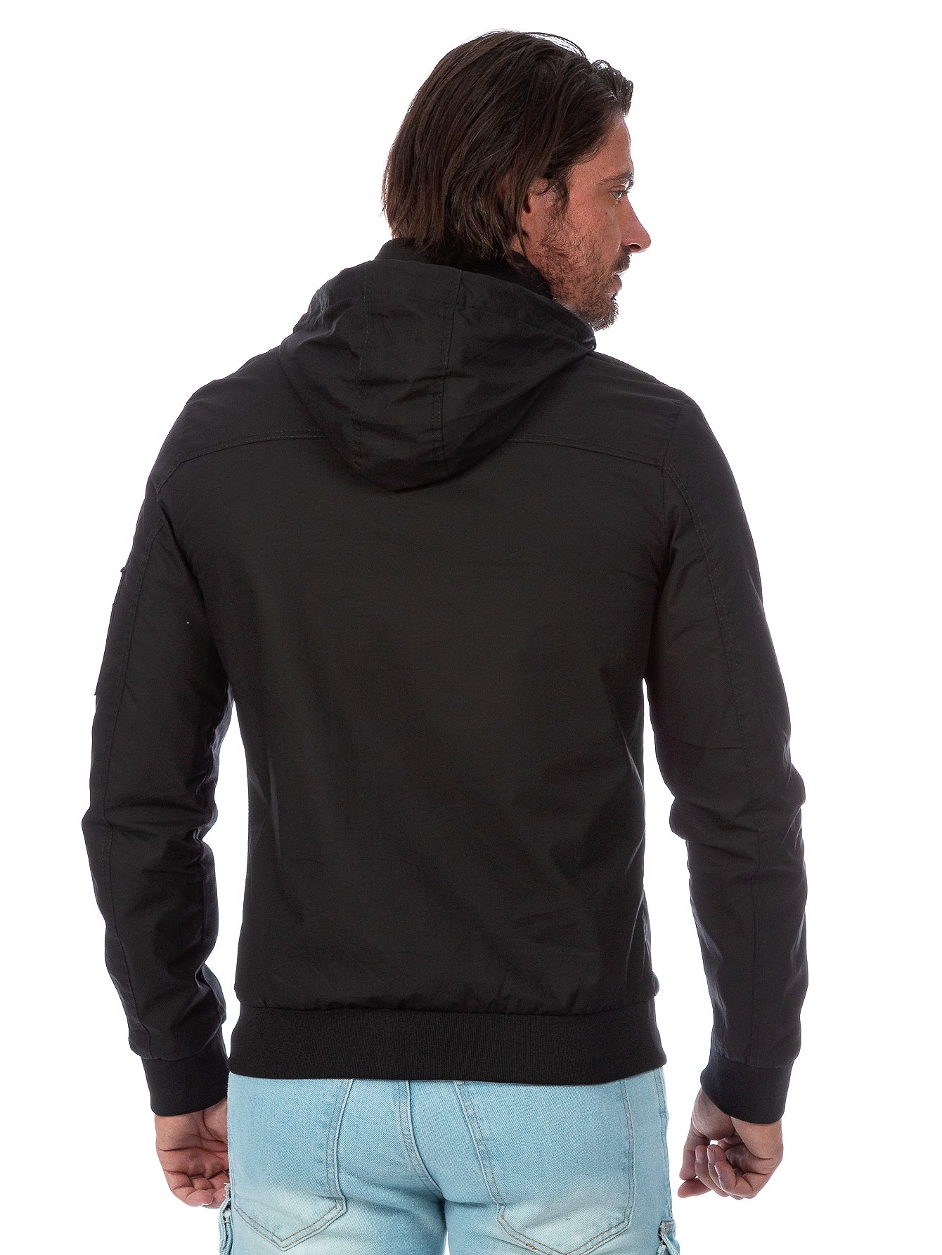 Chamarra De Algodón Para Hombre Con Capucha Desmontable