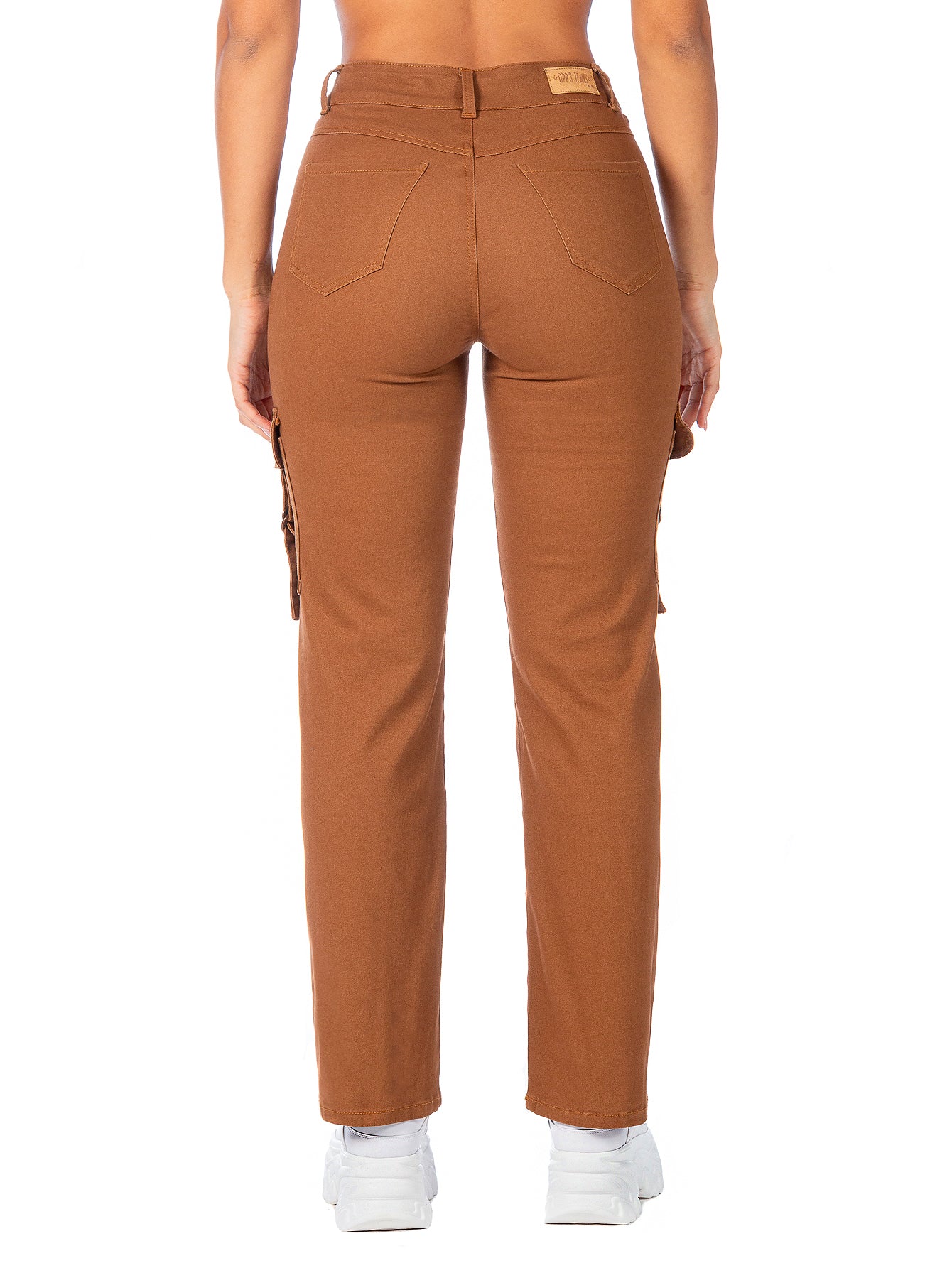 Pantalón Cargo Gabardina Stretch Mujer Con Hebillas