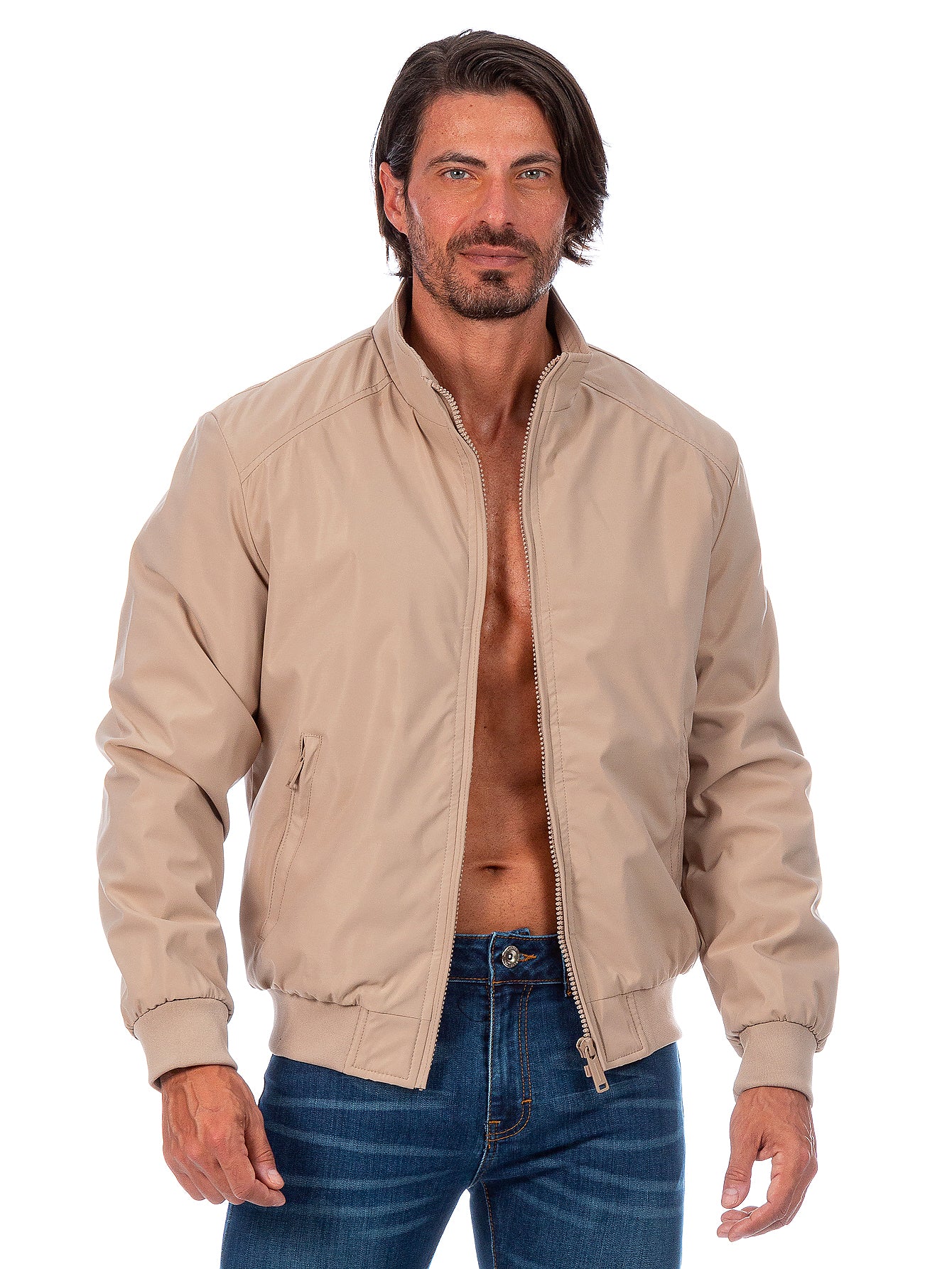 Chamarra Hombre Impermeable Forro De Peluche Con Bolsillos