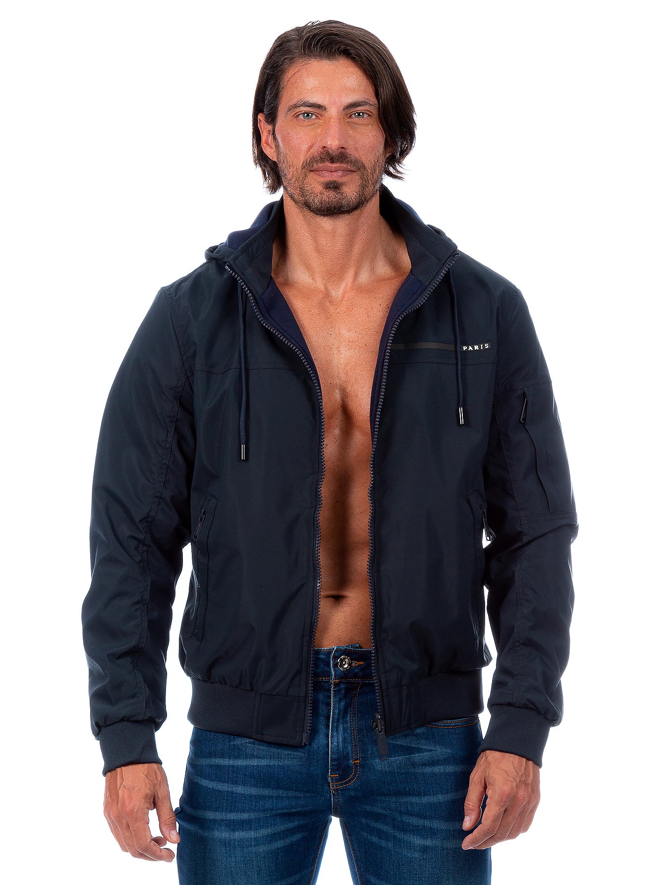 Chamarra Reversible Para Hombre Con Capucha Desmontable