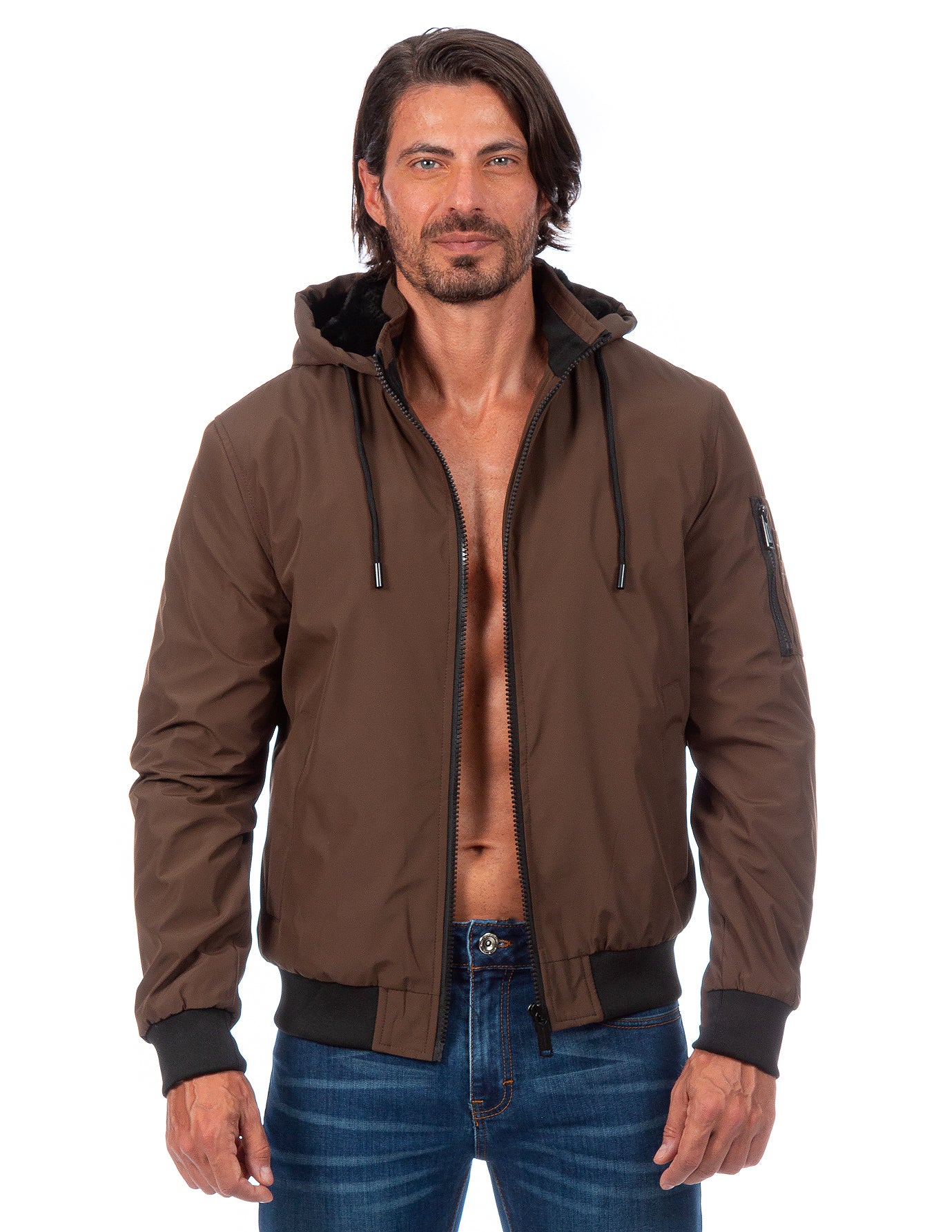 Chamarra Motociclista Hombre Chamarra Regular Fit Con Bordes De