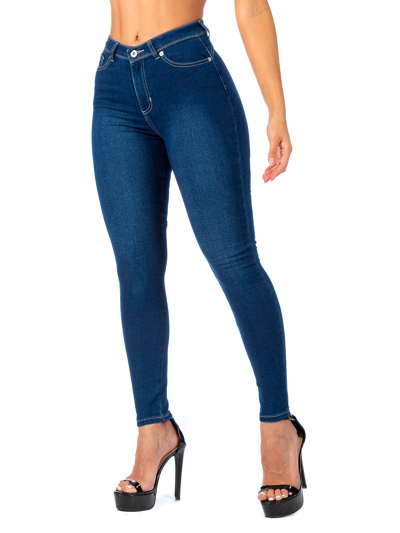 Pantalón Mezclilla Stretch Mujer Corte Cintura Alta