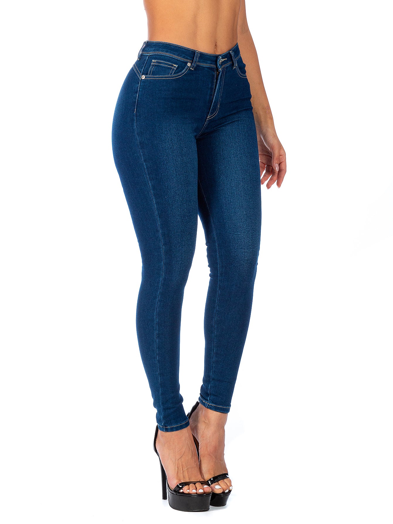 Pantalón Mezclilla Stretch Mujer Corte Cintura Alta