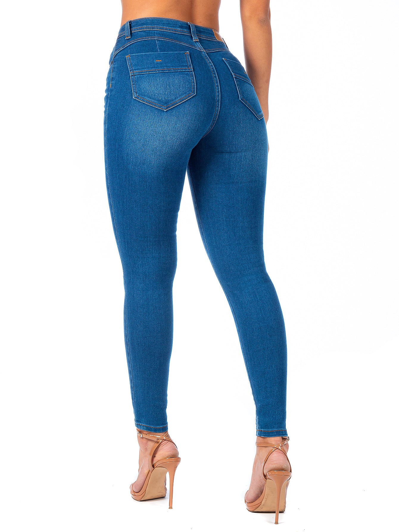 Pantalón Mezclilla Stretch Mujer Con Pinzas Bolsillos