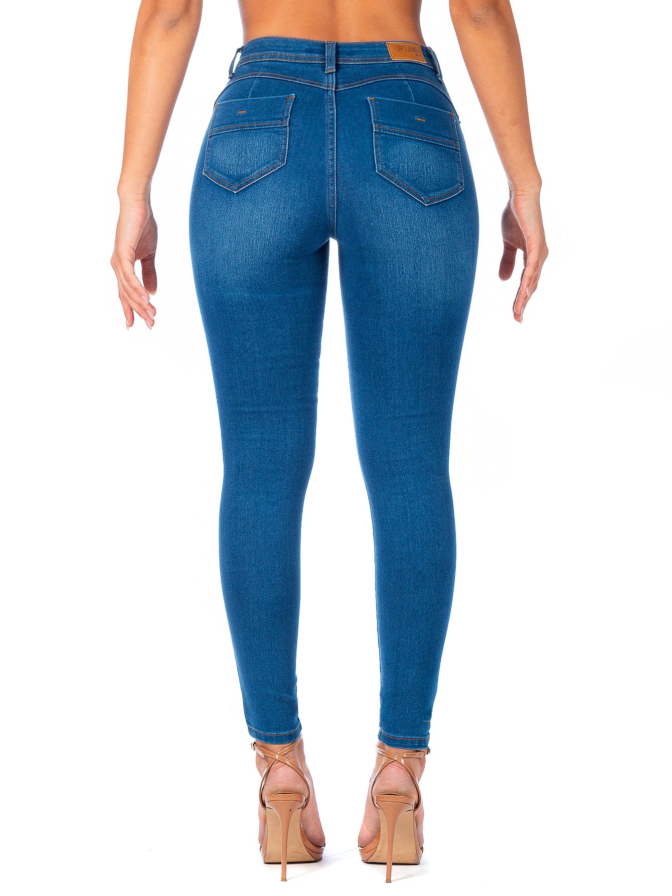 Pantalón Mezclilla Stretch Mujer Con Pinzas Bolsillos