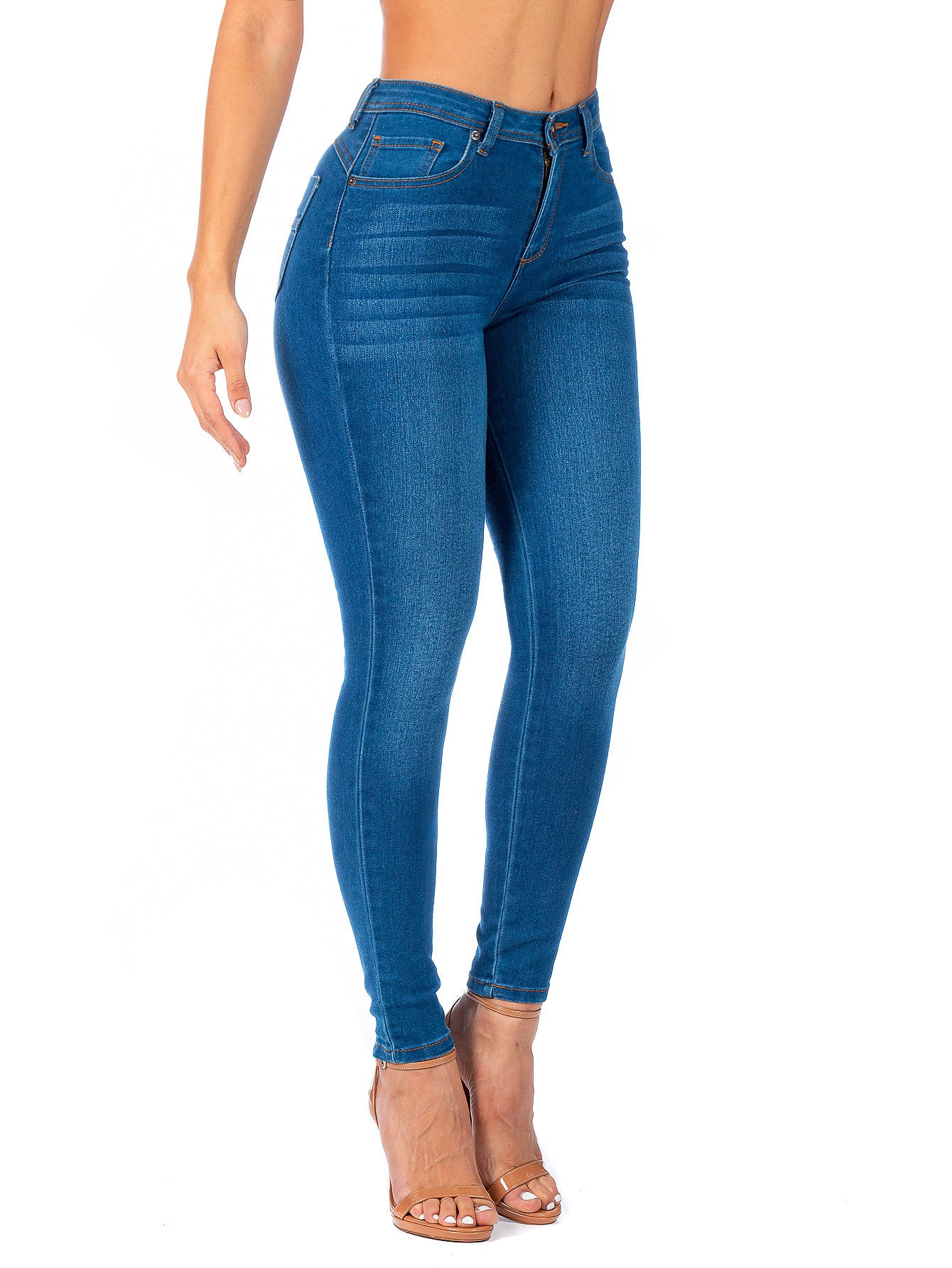 Pantalón Mezclilla Stretch Mujer Con Pinzas Bolsillos