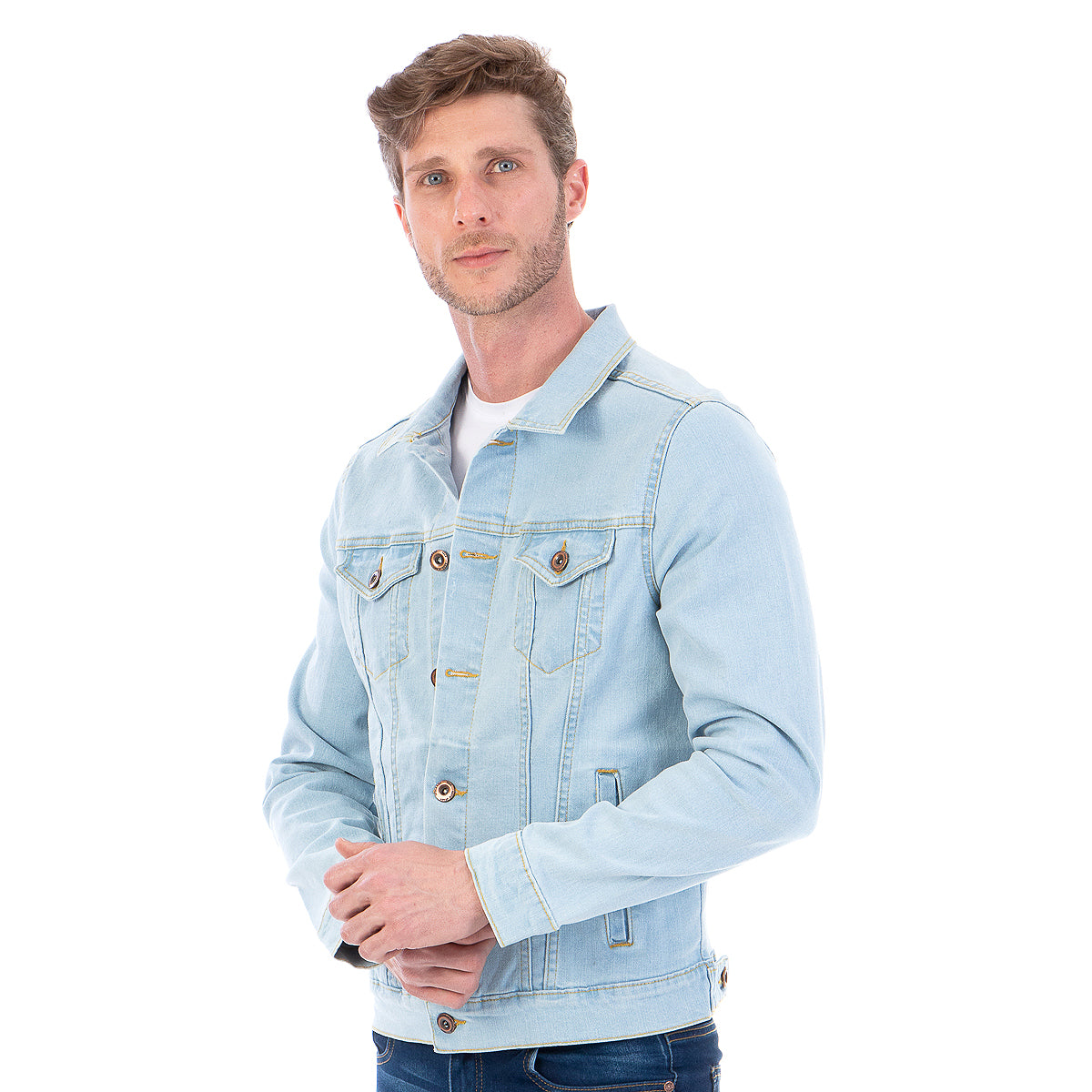 Chamarra Mezclilla Stretch Hombre Bleach