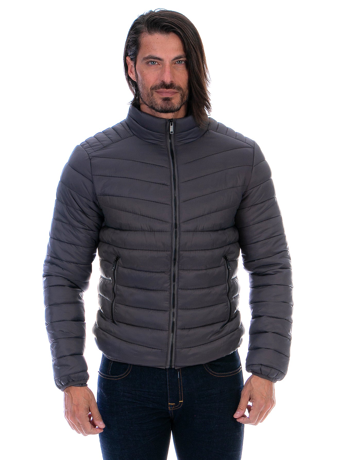 Chamarra Capitonada Para Hombre Con Forro De Peluche Fino